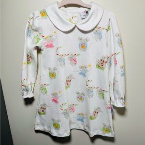 Nantucket Kids Girls Christmas Mice Candy Canes Play Dress Size 2T